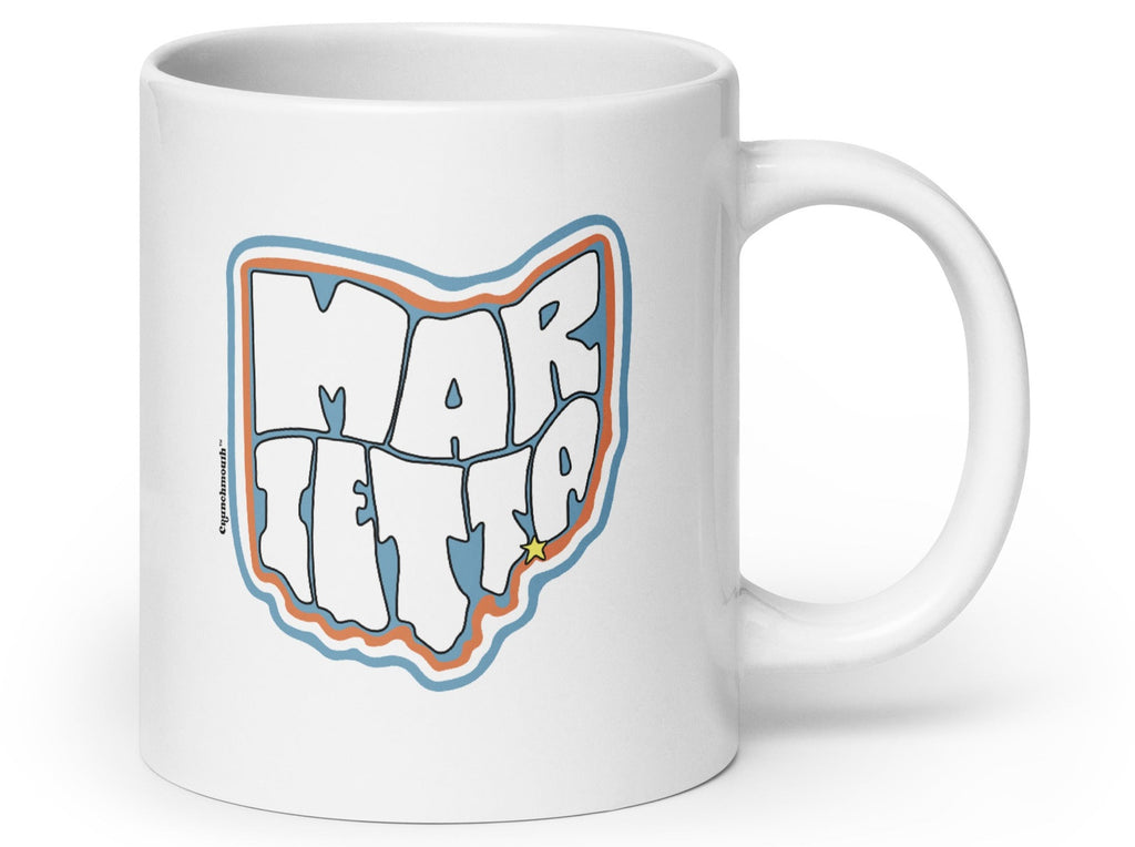 marietta ohio coffee mug, handle on right