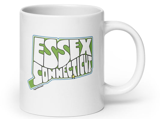 essex connecticut 20 ounce coffee mug, handle on right