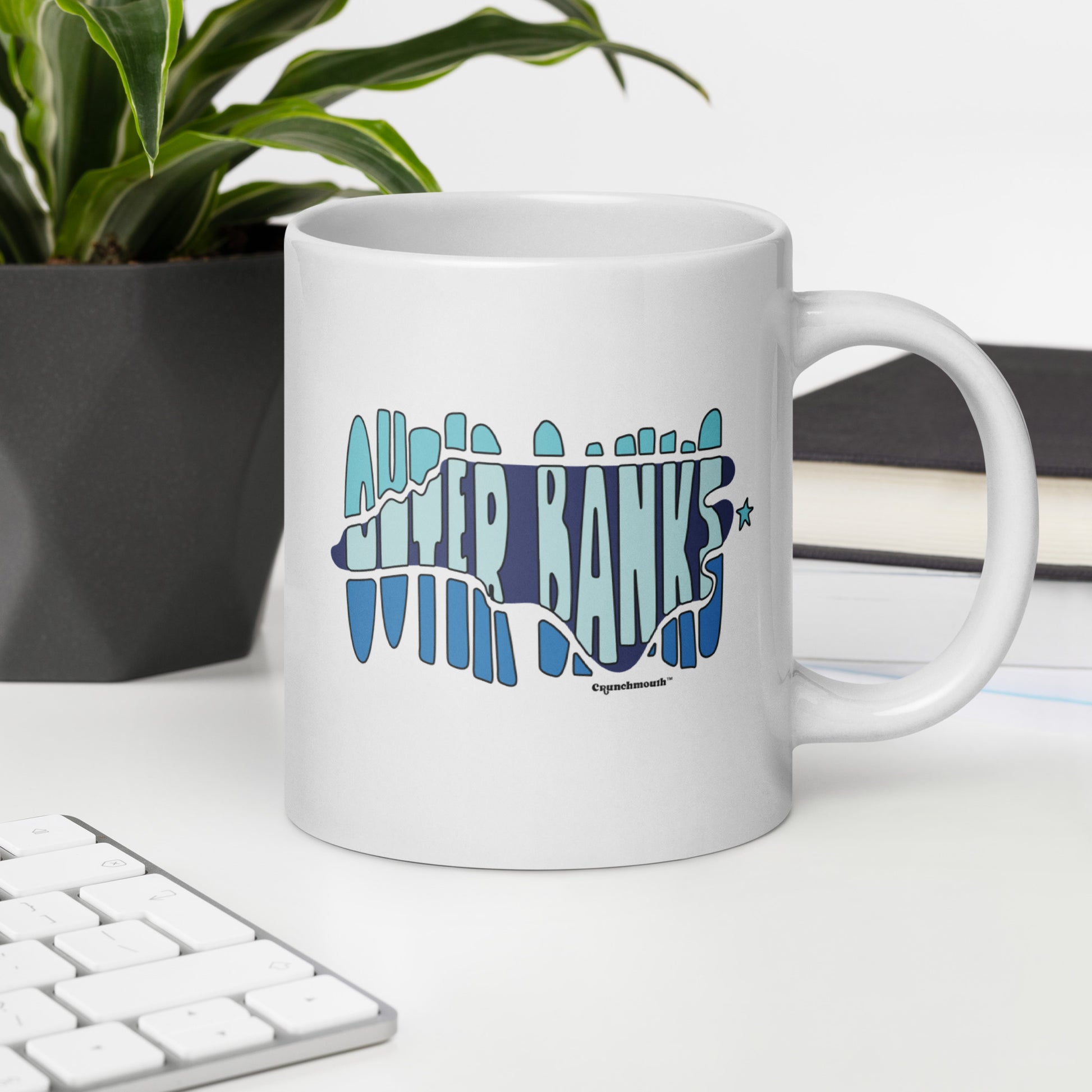 obx nc white ceramic coffee mug