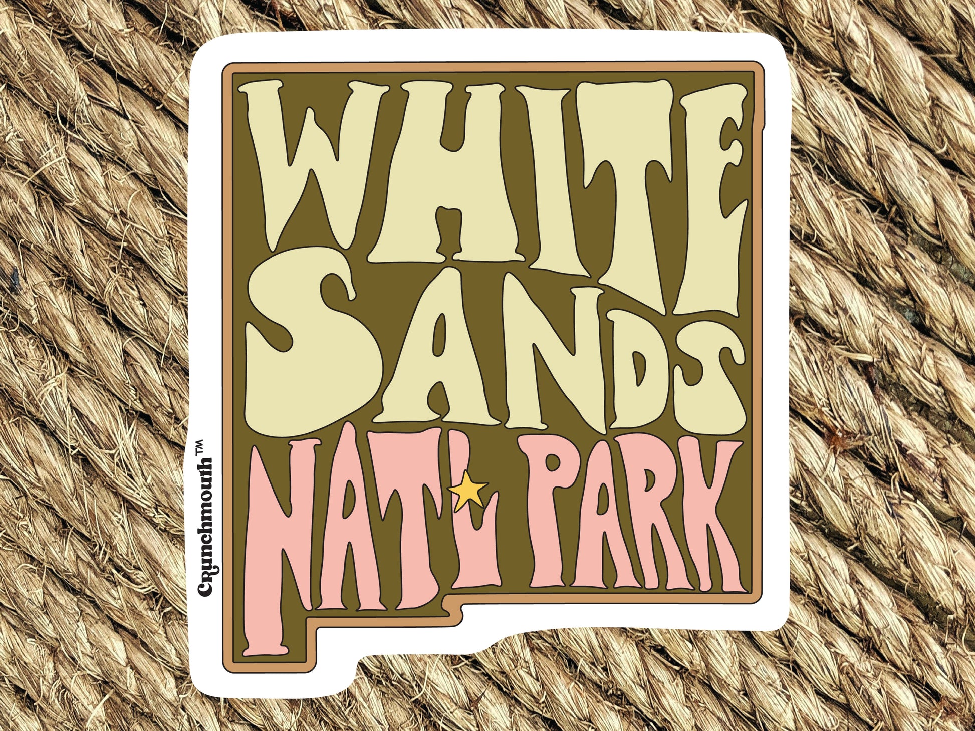 white sands national park new mexico vinyl sticker, woven rug background