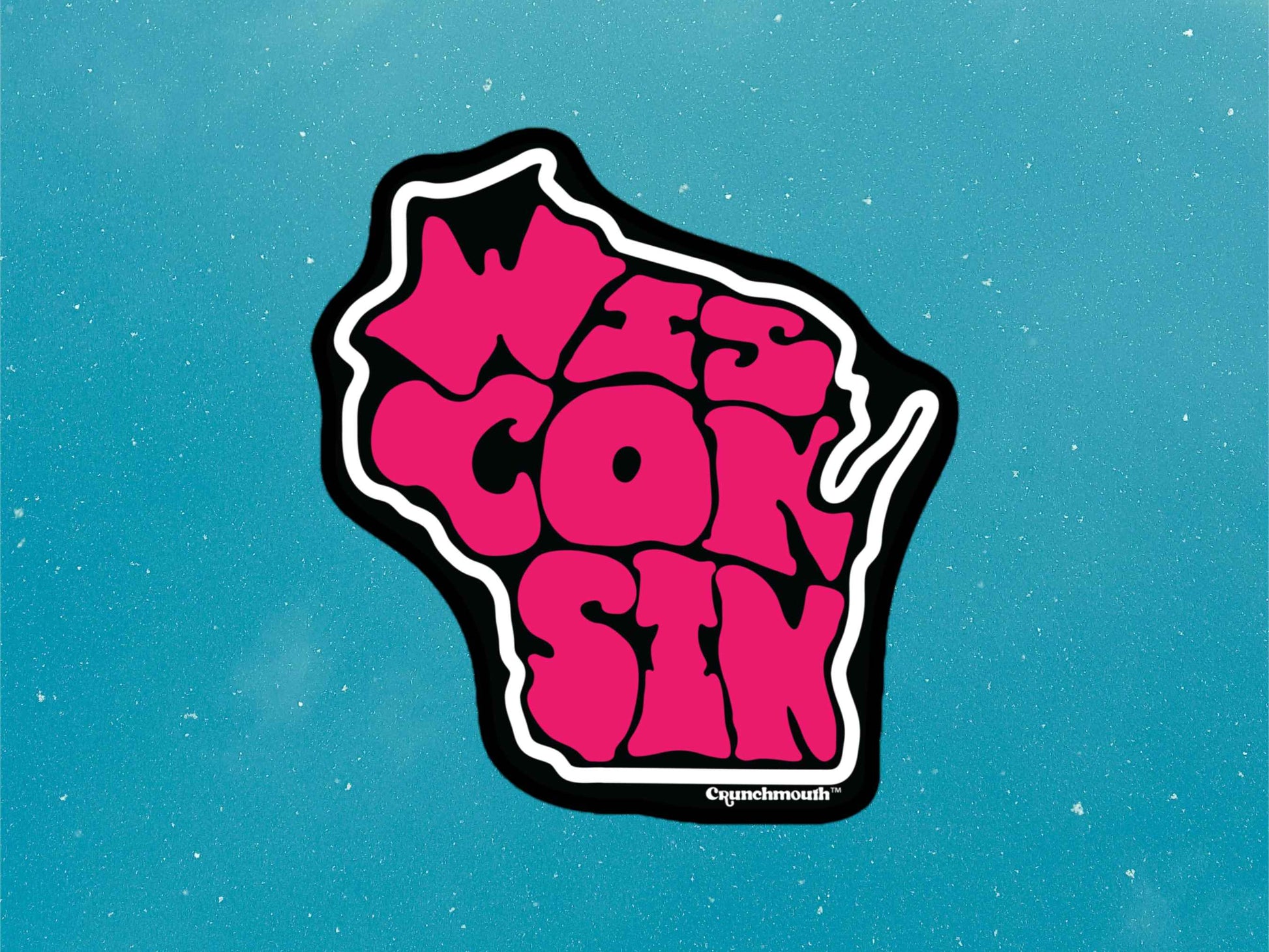 wisconsin sticker, blue sky background